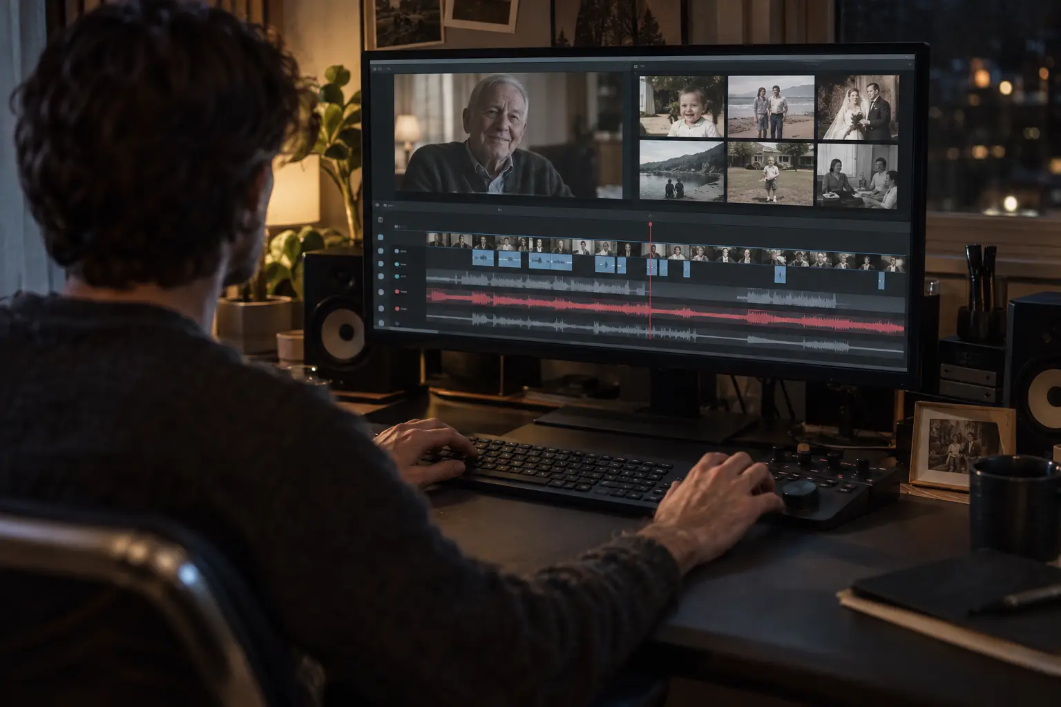 A finished documentary connects the chosen life chapters. Illustrative scene.