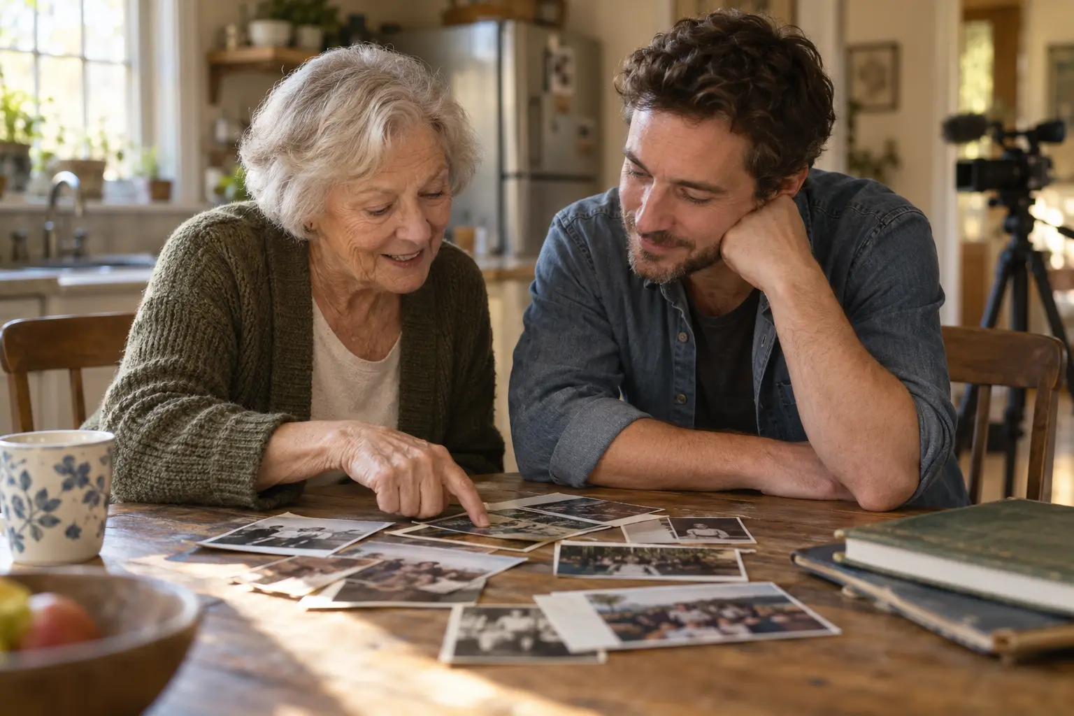 Photographs can connect an earlier home to a later chapter. Illustrative scene.